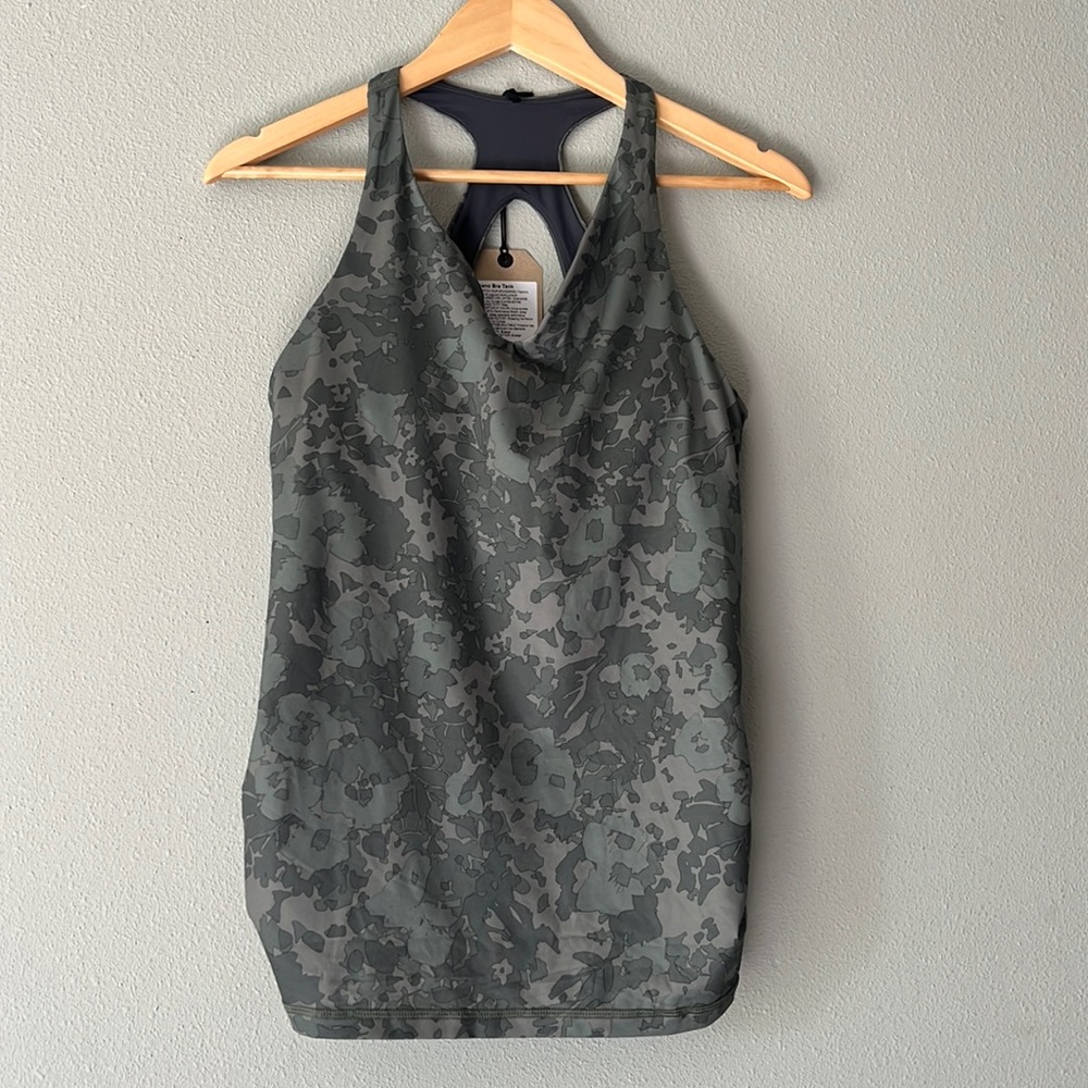 Prana Locano Bra Tank, Kale Wildflower, sz Med.